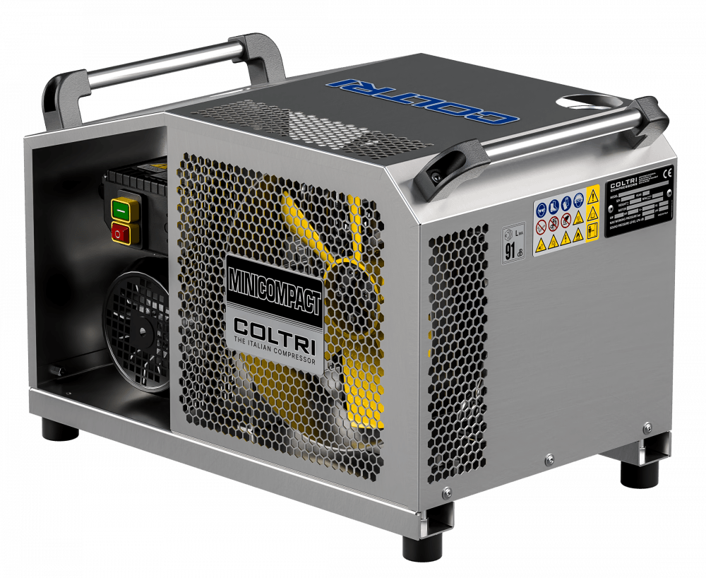 Coltri ICON LSE 100 INOX Stainless Steel MINI Compact 232 Bar (13A) (MCH6/EM/I/COMP) (c.f.m. - 3.1, L/min. - 90) - The Compressor Warehouse