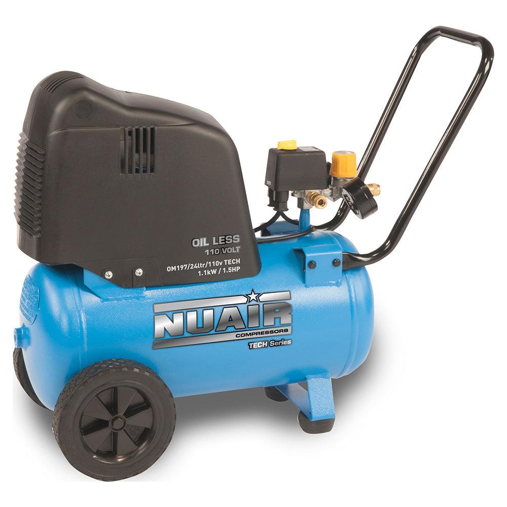 NuAir OM197/24Lt TECH 1.1kW/1.5Hp 110V with Plug (c.f.m. - 7.1, L/min. - 230) - The Compressor Warehouse