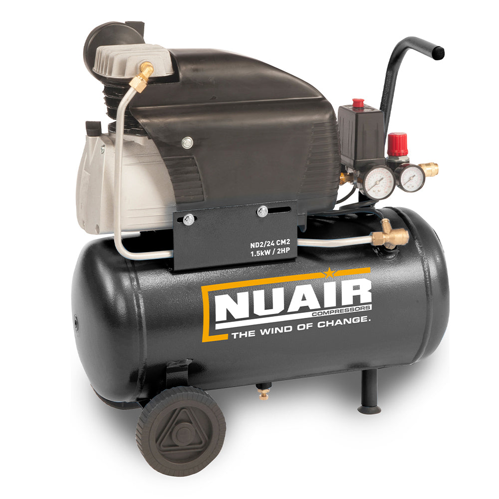 NuAir ND2/24 CM2 1.5kW, 8 Bar, 24Lt Receiver, 230v (c.f.m. - 7.4, L/min. - 210)
