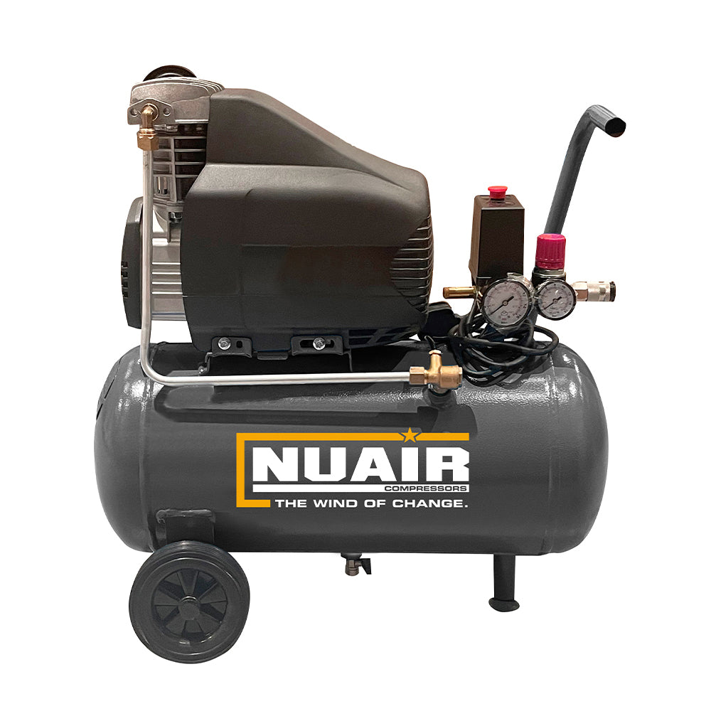 NuAir OL232/24 CM2 1.5kW, 8 Bar, 24Lt Receiver, 230v (c.f.m. - 8.1, L/min. - 230)