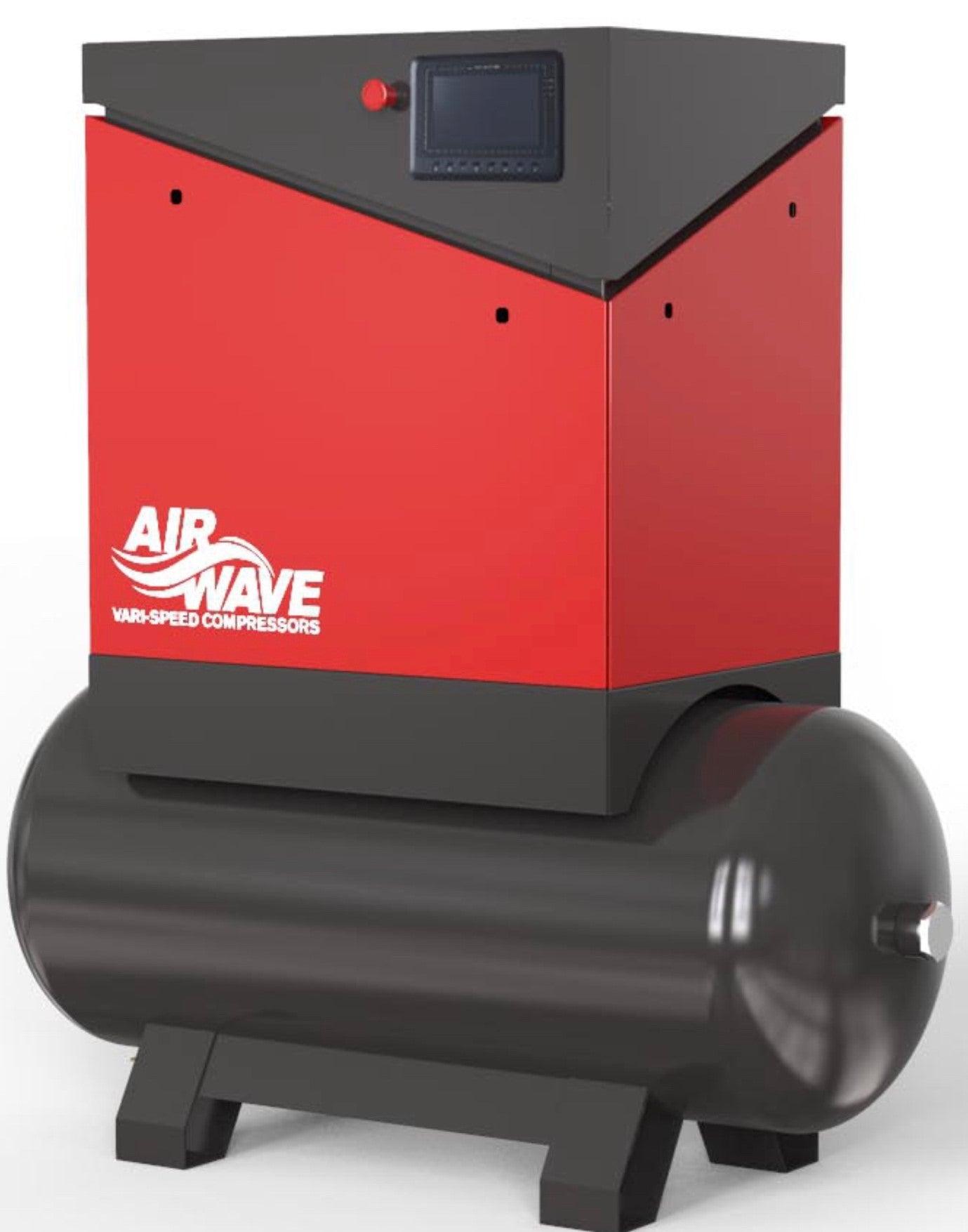 Airwave VARI-Speed, Variable Speed Compressor, 10hp/7.5Kw-400V, 40 CFM, 6-10 Bar 300L Tank Mounted - The Compressor Warehouse