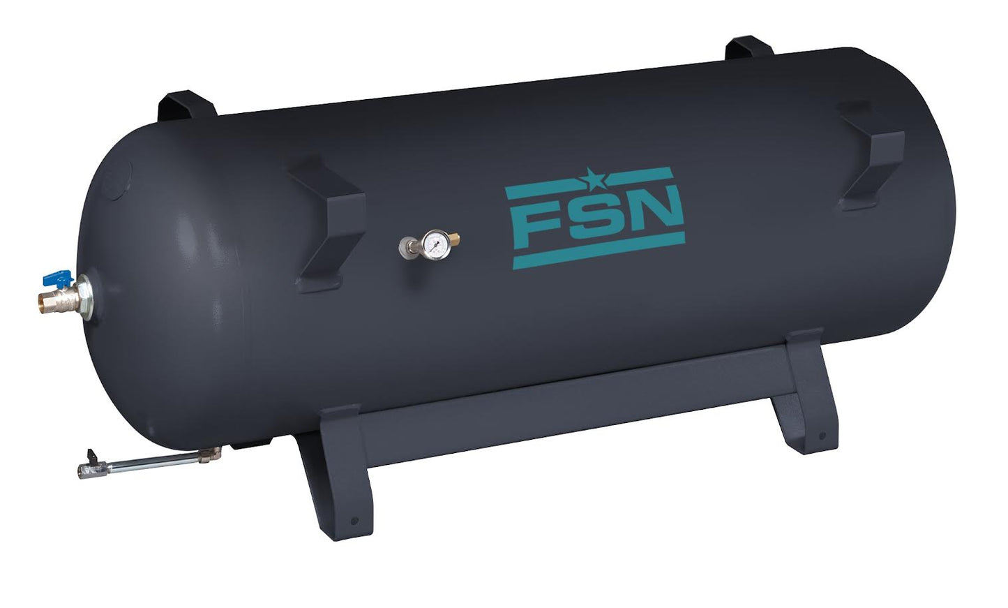 270Lt Painted Horizontal Air Receiver 2" 11 Bar (Grey)