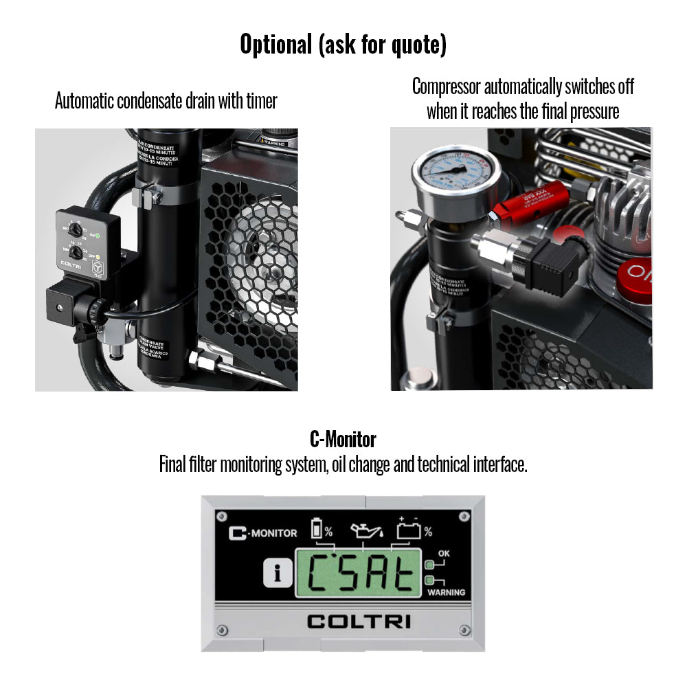 Coltri ICON LSE 100 EM 300 Bar With PMV, Auto Stop & Auto Drain (13A) Black (was MCH6/EM) (c.f.m. - 3.5, L/min. - 100)